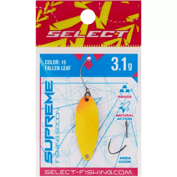 Блешня Select Supreme 3.1g 34mm #19 Fallen Leaf, Вага блешні: 3.1, Колір блешні: #19 Fallen Leaf, фото , изображение 2